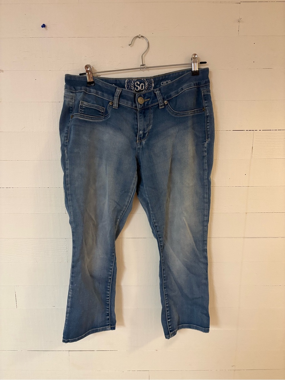 SO Size 9 Crop Jeans Light Wash Stretch Denim Capri Cropped Pants